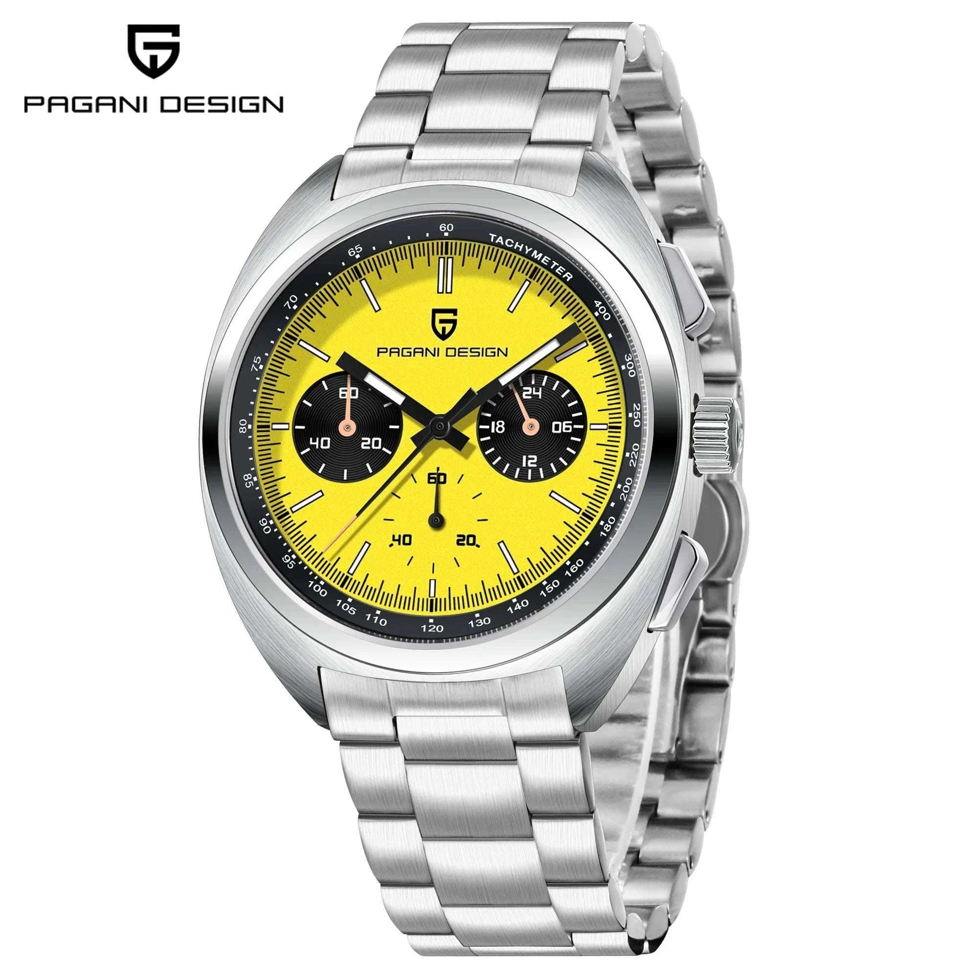 Pagani Design Panda Dial Chronograph Watch VK63 Sapphire-
