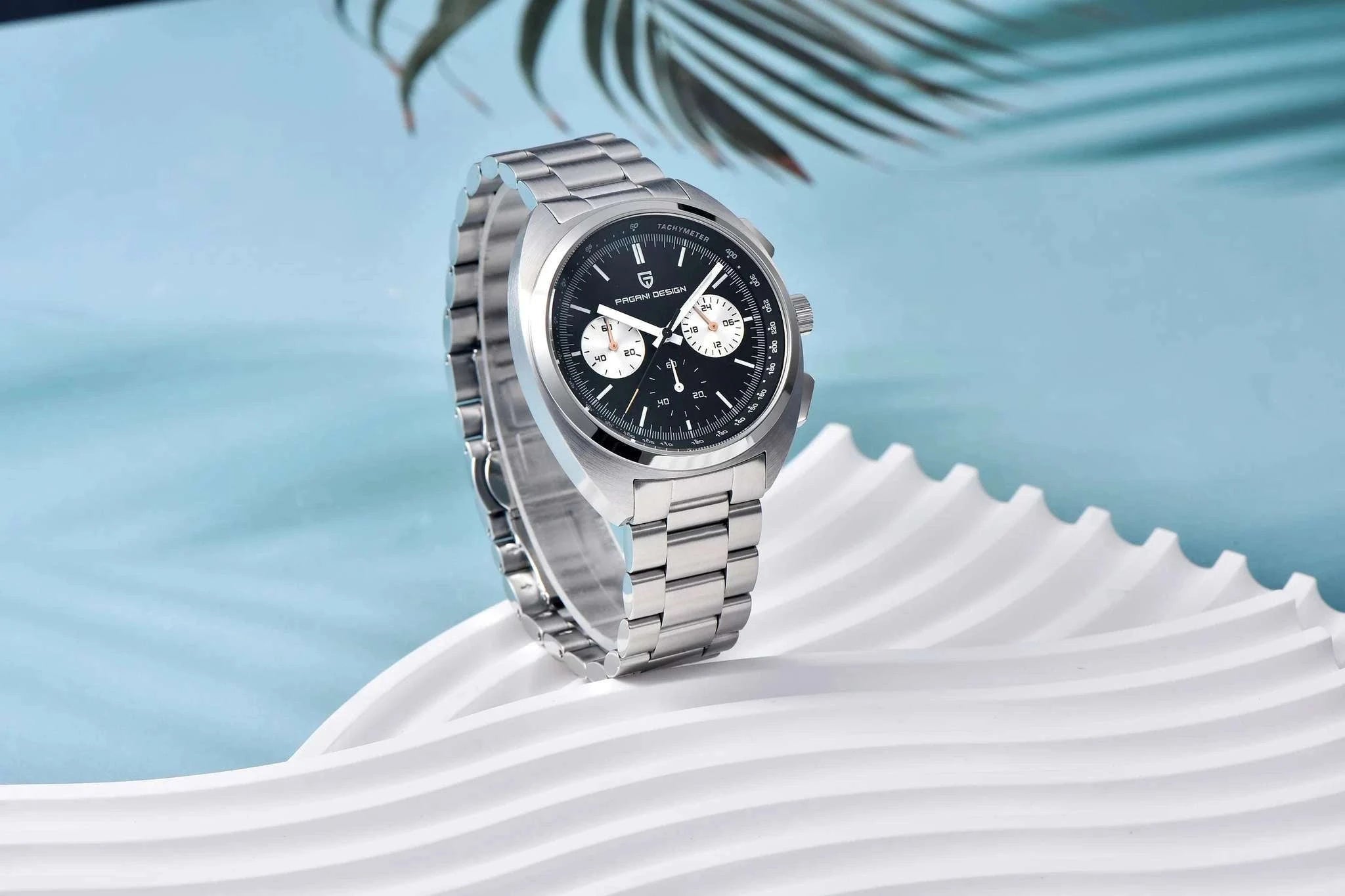 Pagani Design Panda Dial Chronograph Watch VK63 Sapphire-