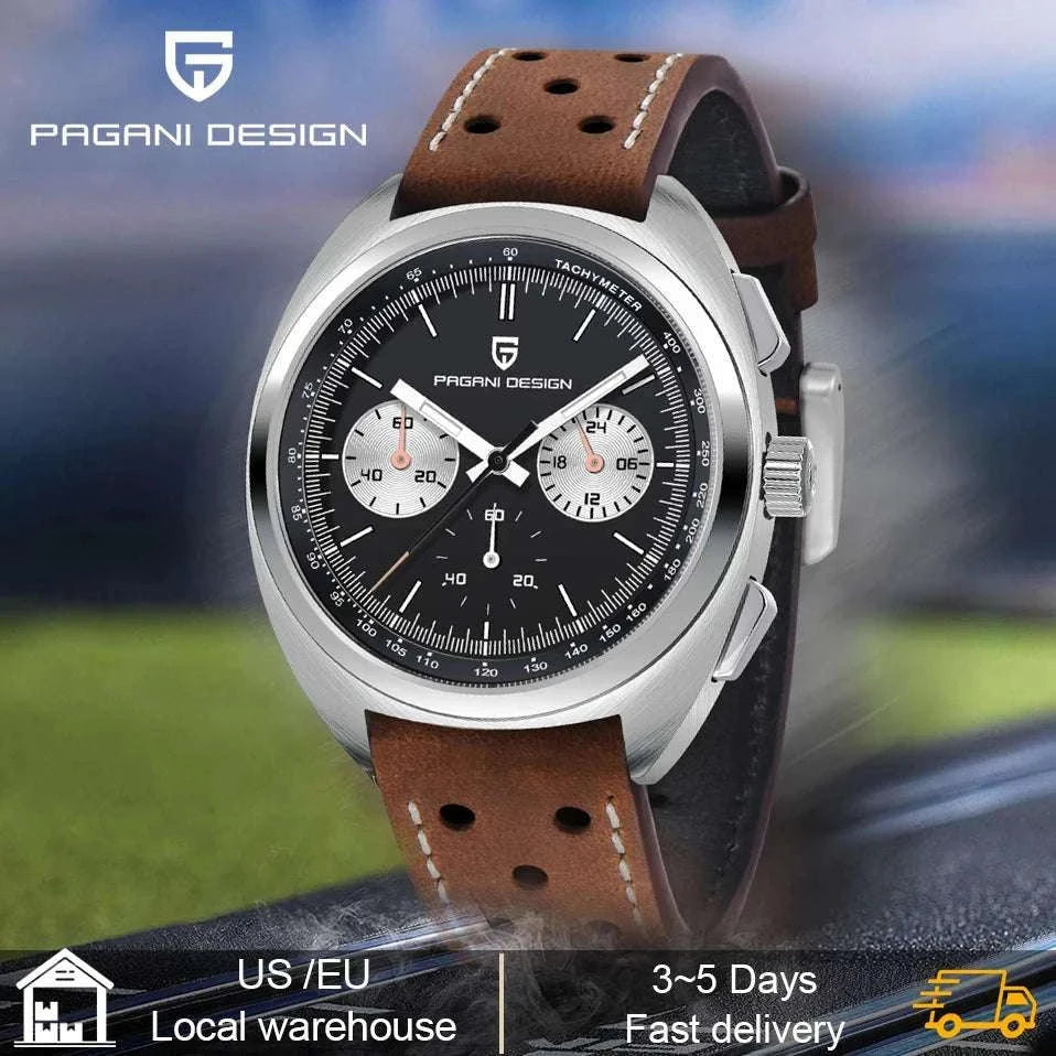 Pagani Design Panda Dial Chronograph Watch VK63 Sapphire-