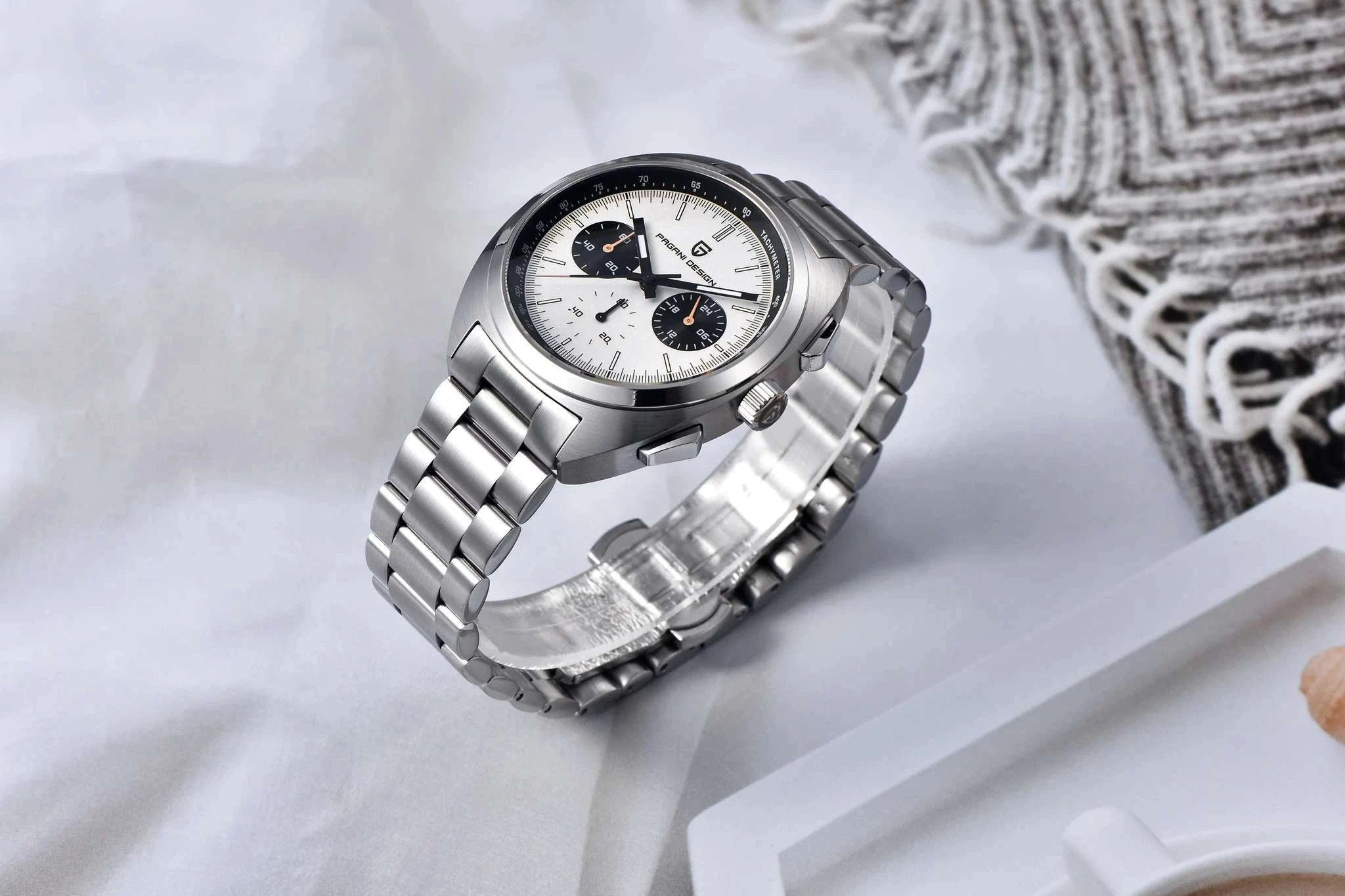 Pagani Design Panda Dial Chronograph Watch VK63 Sapphire-