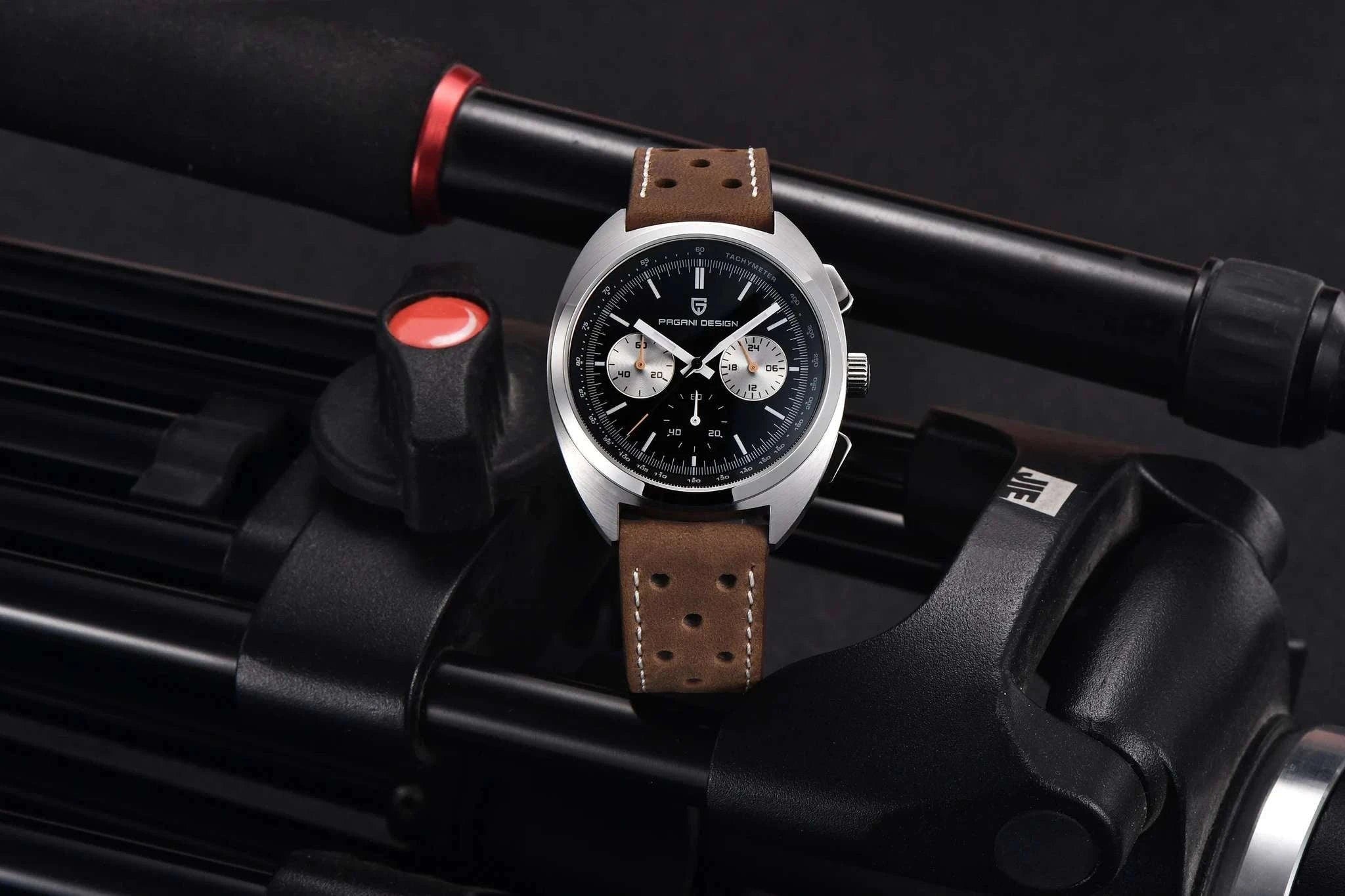 Pagani Design Panda Dial Chronograph Watch VK63 Sapphire-