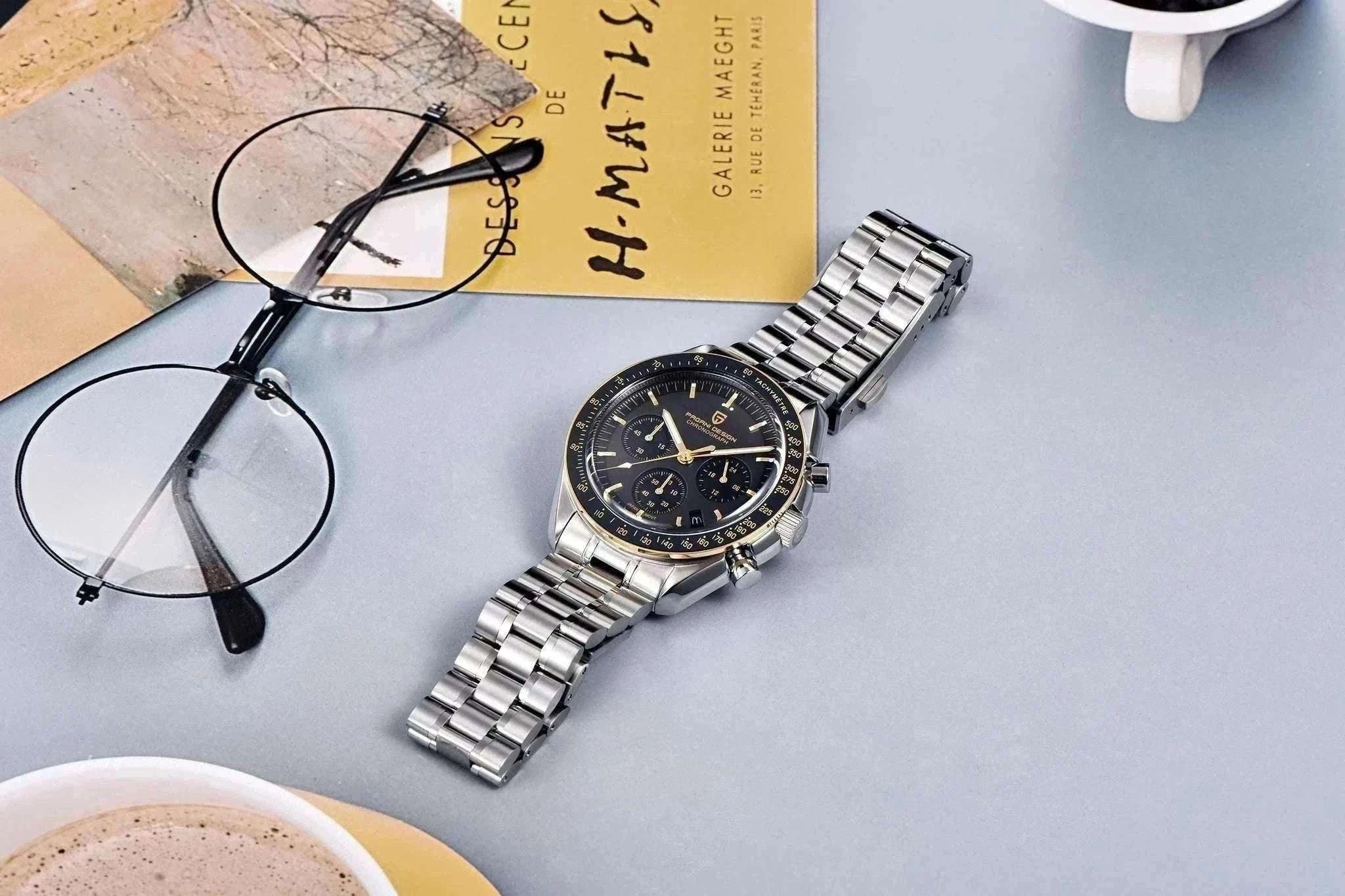 Pagani Design PD-1701 Chronograph Watch Sapphire 100M Waterproof-Gold / GERMANY