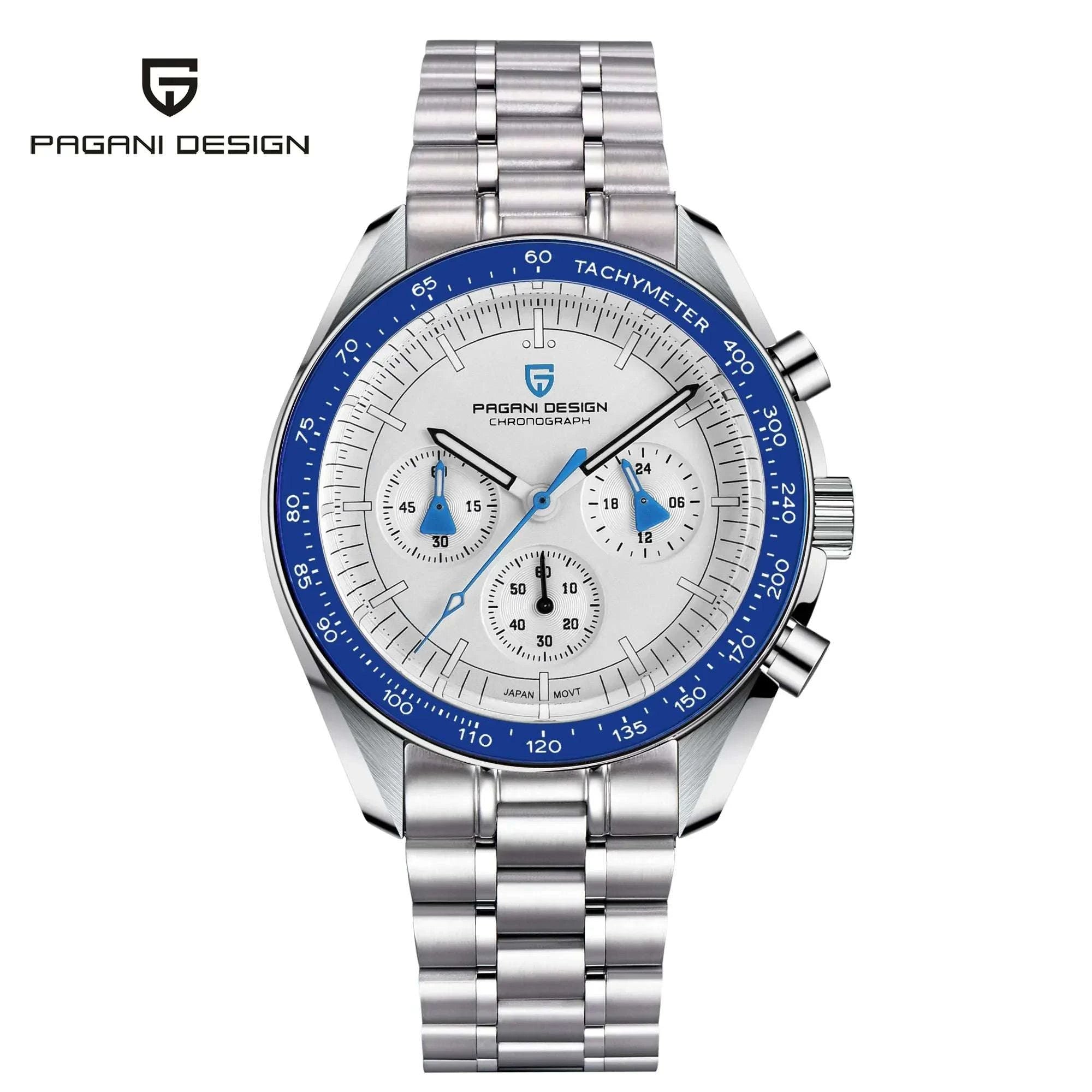 Pagani Design PD-1701 Moon Chronograph Quartz Watch 100M-Sky Blue / No / United States