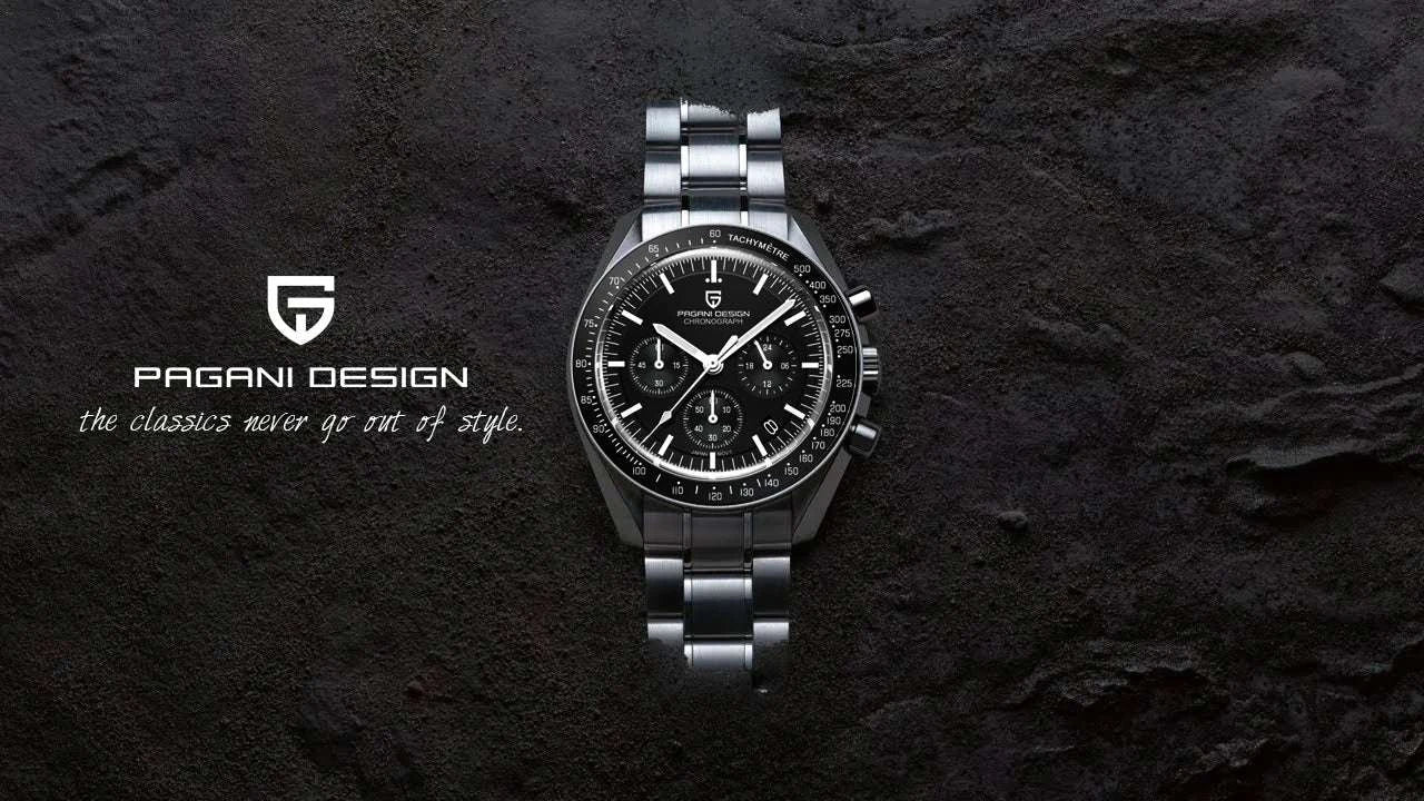 Pagani Design PD-1701 Moon Chronograph Quartz Watch 100M-Sky Blue / No / United States