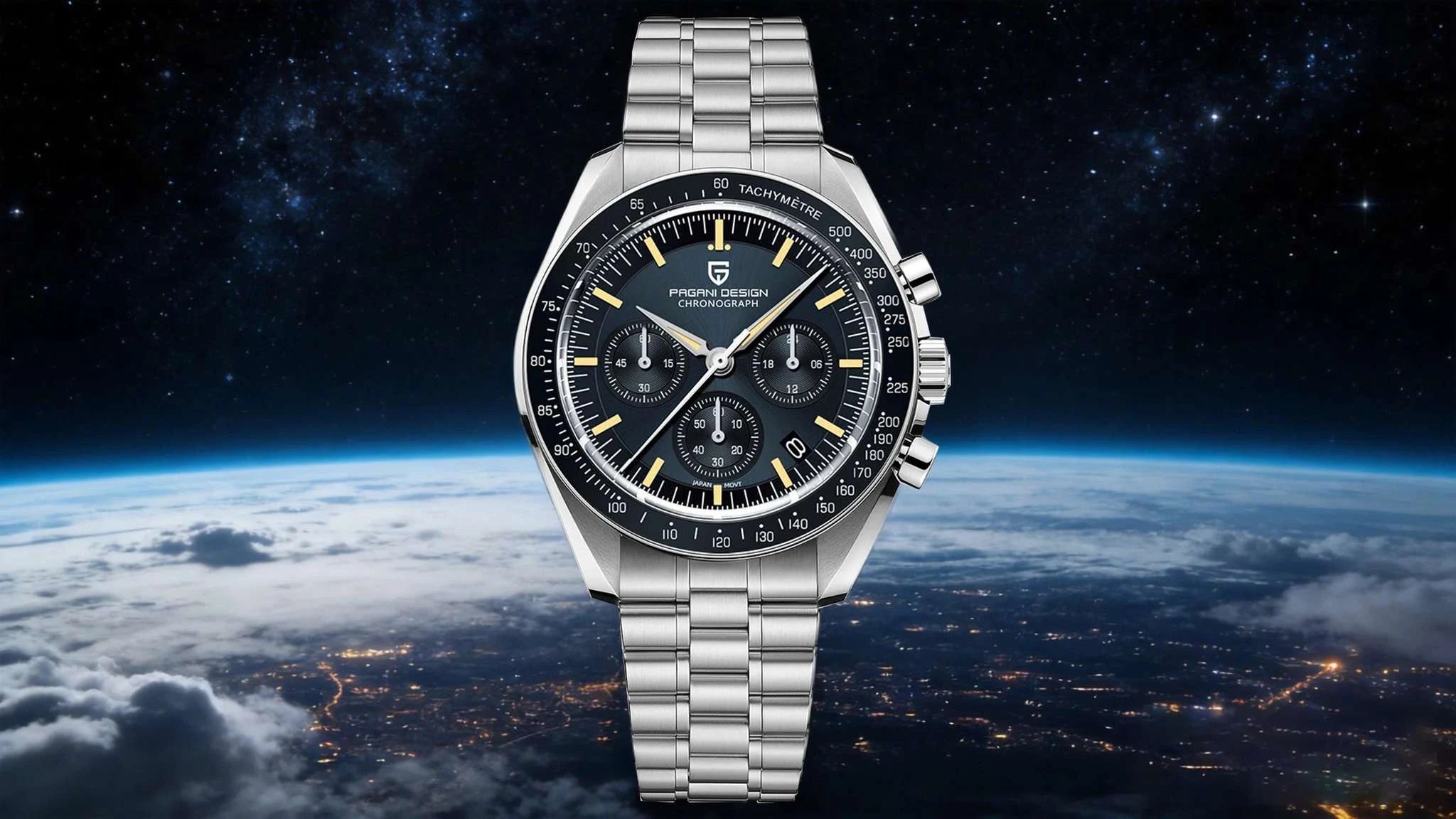 Pagani Design PD1701 Moonwatch Chronograph Sapphire Steel Watch-Blue N / United States