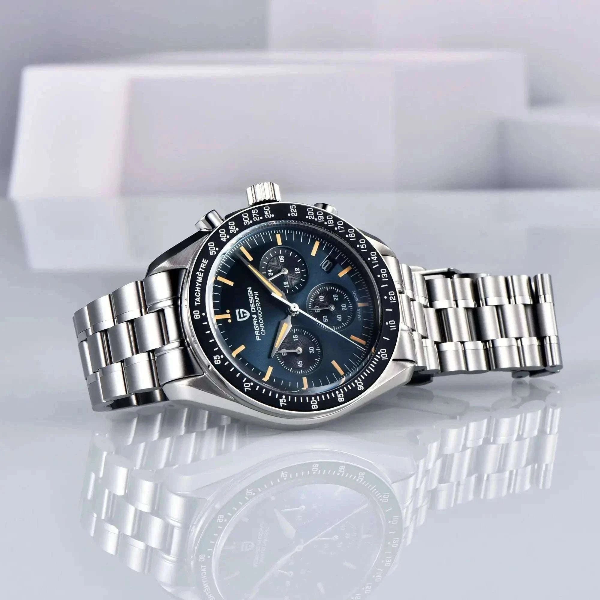 Pagani Design PD1701 Moonwatch Chronograph Sapphire Steel Watch-Blue N / United States