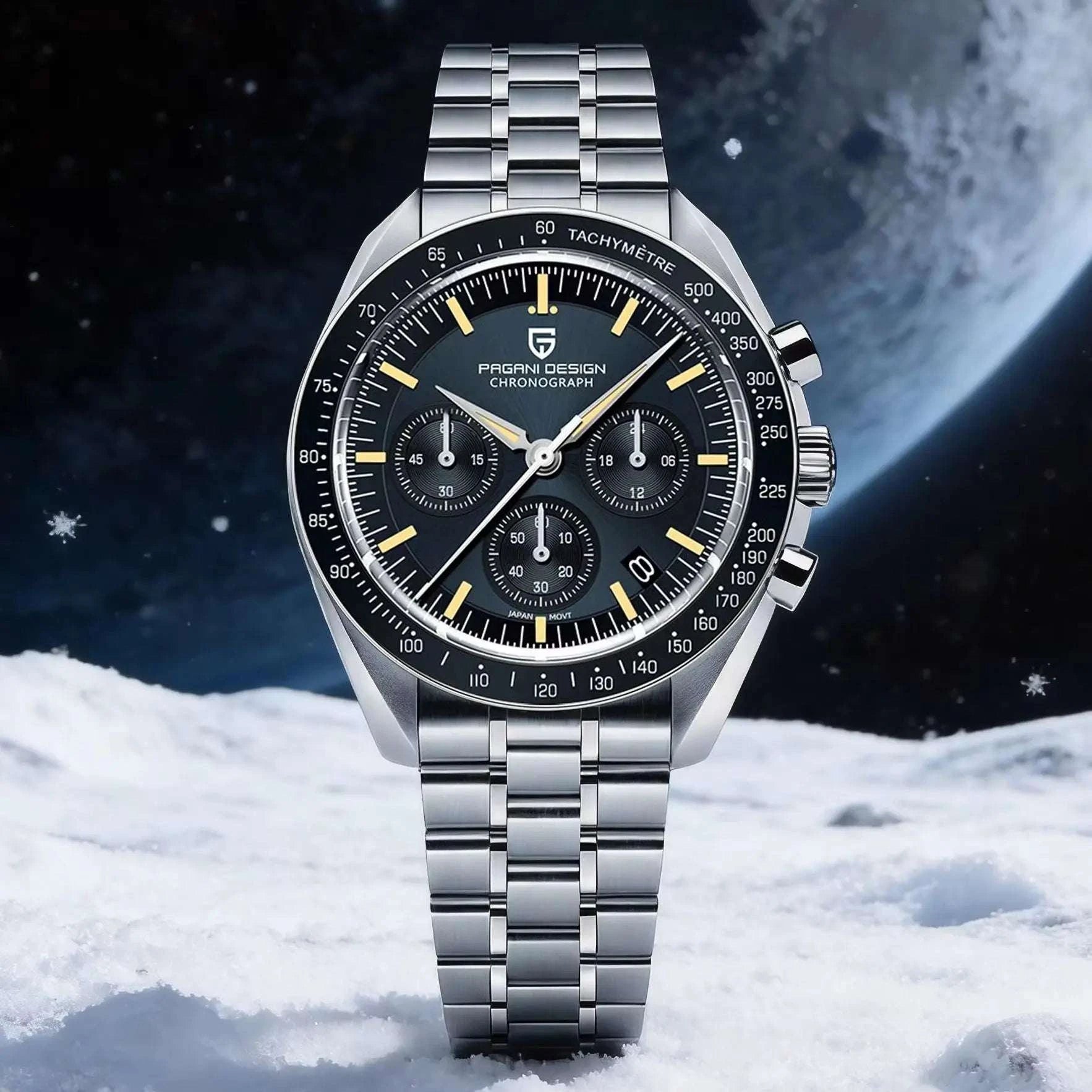 Pagani Design PD1701 Moonwatch Chronograph Steel Quartz Watch-Ice Blue / spain