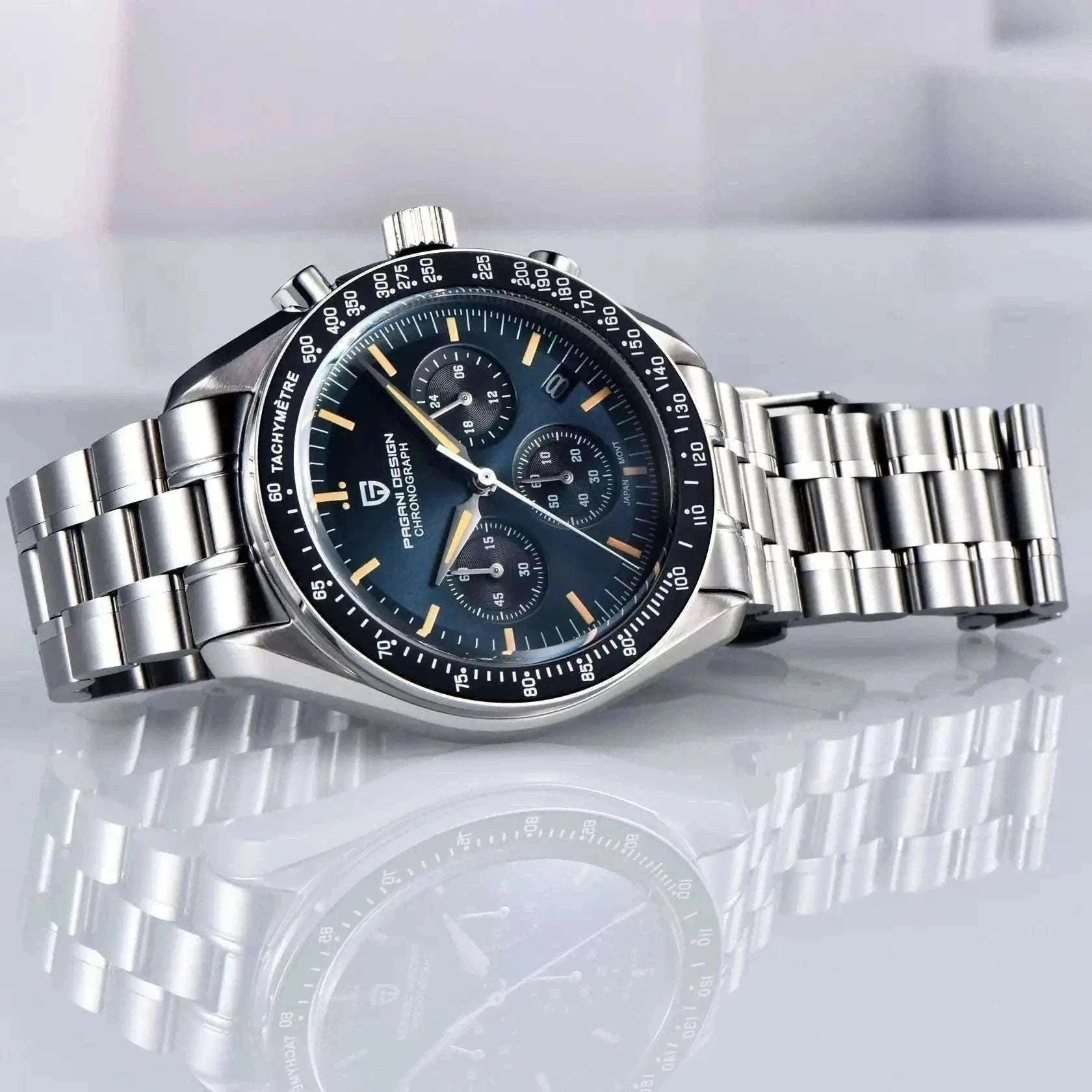Pagani Design PD1701 Moonwatch Chronograph Steel Quartz Watch-Ice Blue / spain