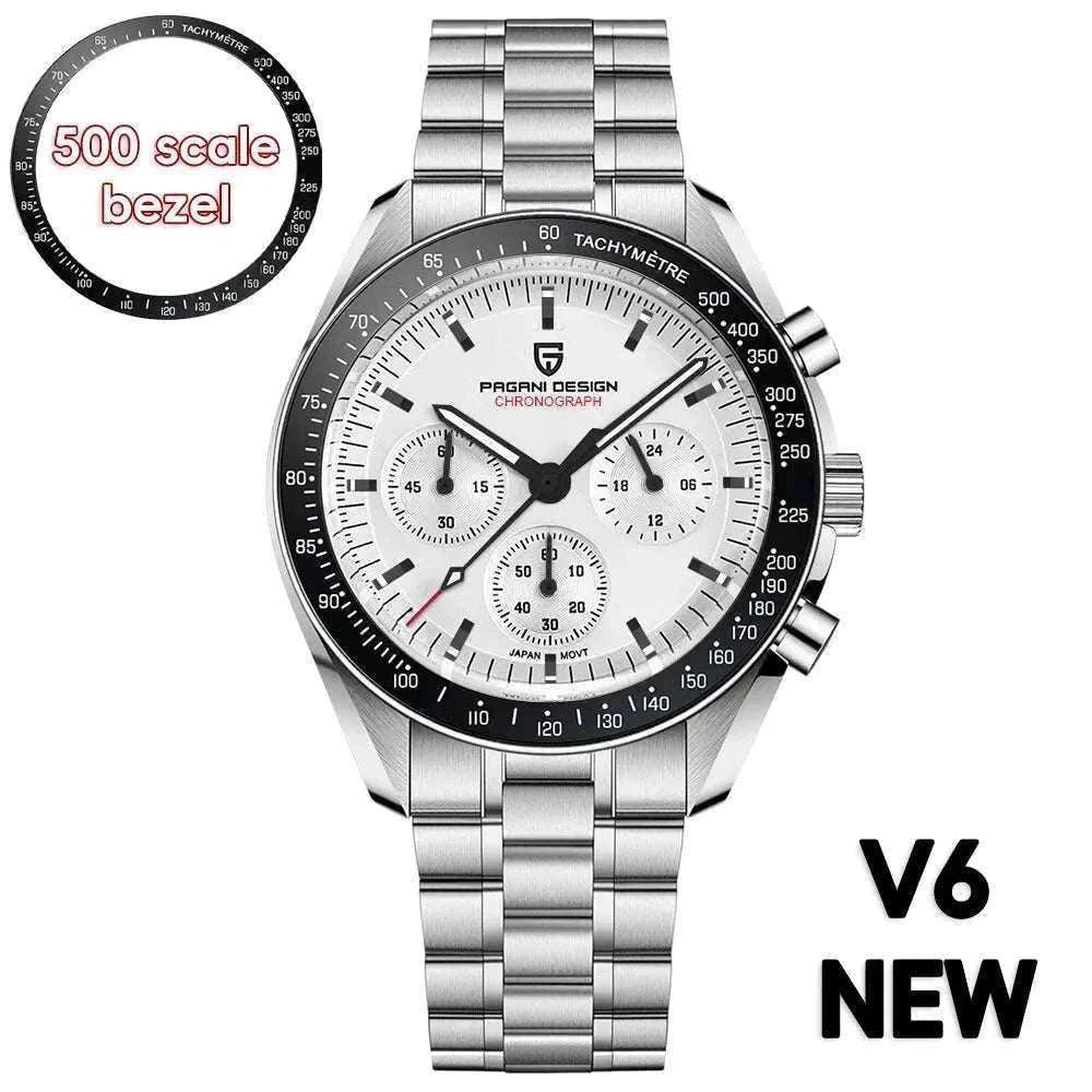 Pagani Design PD1701 Moonwatch Chronograph Steel Quartz Watch-Ice Blue / spain