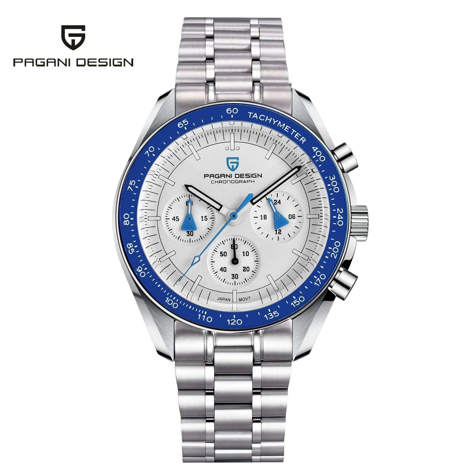 Pagani Design PD1701 Moonwatch Chronograph Steel Quartz Watch-Ice Blue / spain