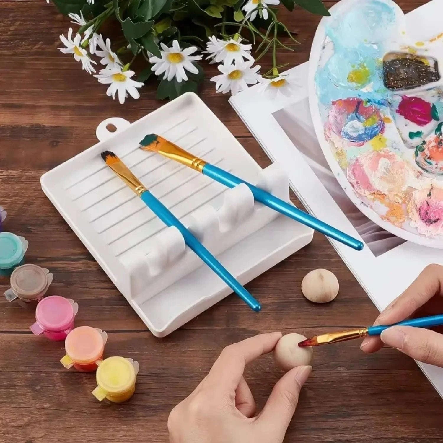 Paint Brush Rest Holder with 4 Slots-Brush Holder