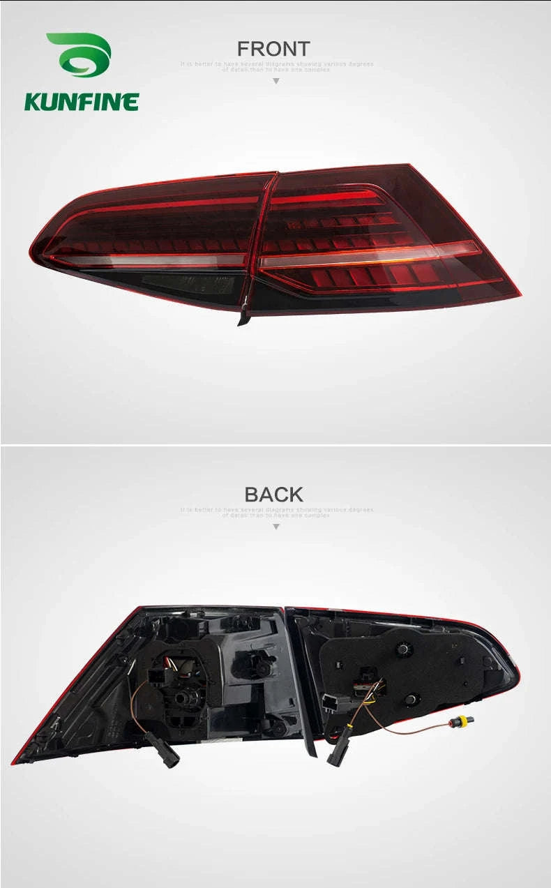 Pair of LED Tail Light Assembly for VW Golf 7 / 7.5-Smoked 2PCs / france