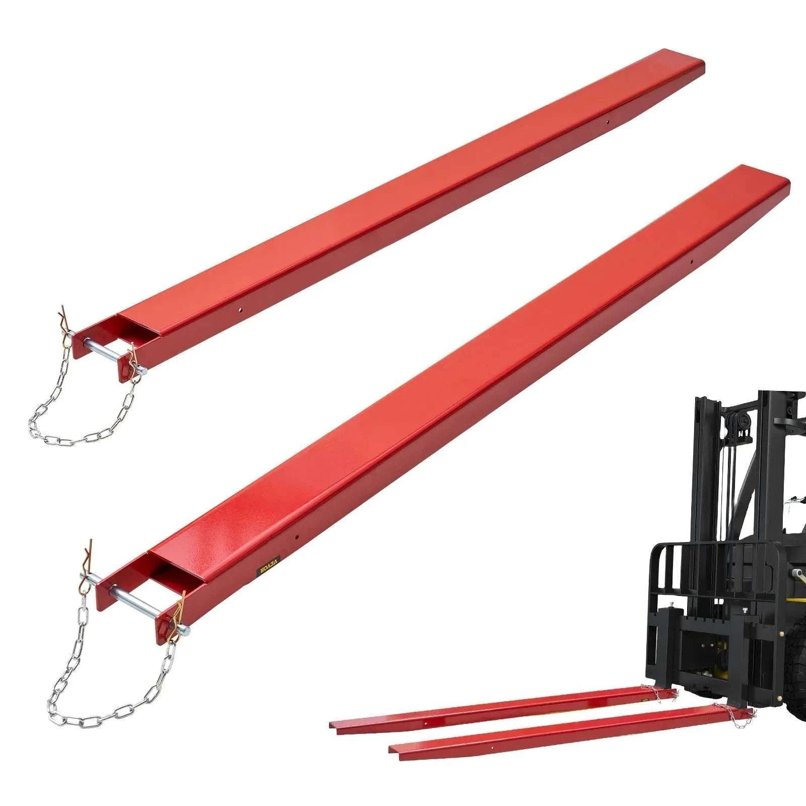 Pallet Fork Extensions 72''/82'' Steel Sleeves with Pins for Forklifts-72inch / CZECH REPUBLIC