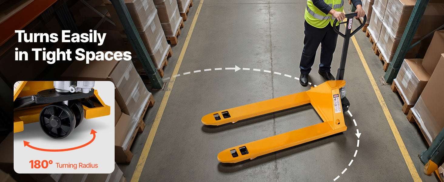 5500 lbs Manual Pallet Jack Heavy Duty 3.35–7.1 in Lift Range