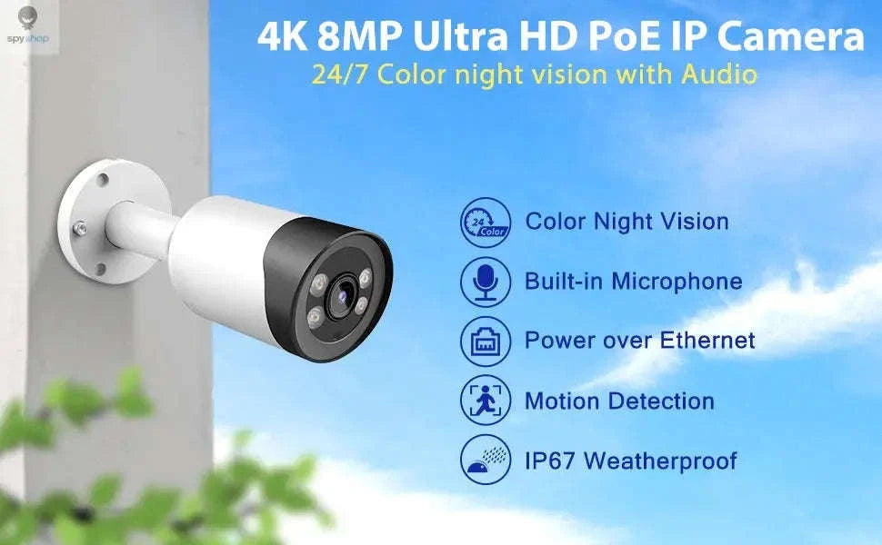 Panoeagle ColorVu POE Bullet Camera – 8MP/5MP Full‑Color Night Surveillance-8MP 10PCS / 2.8mm / CHINA