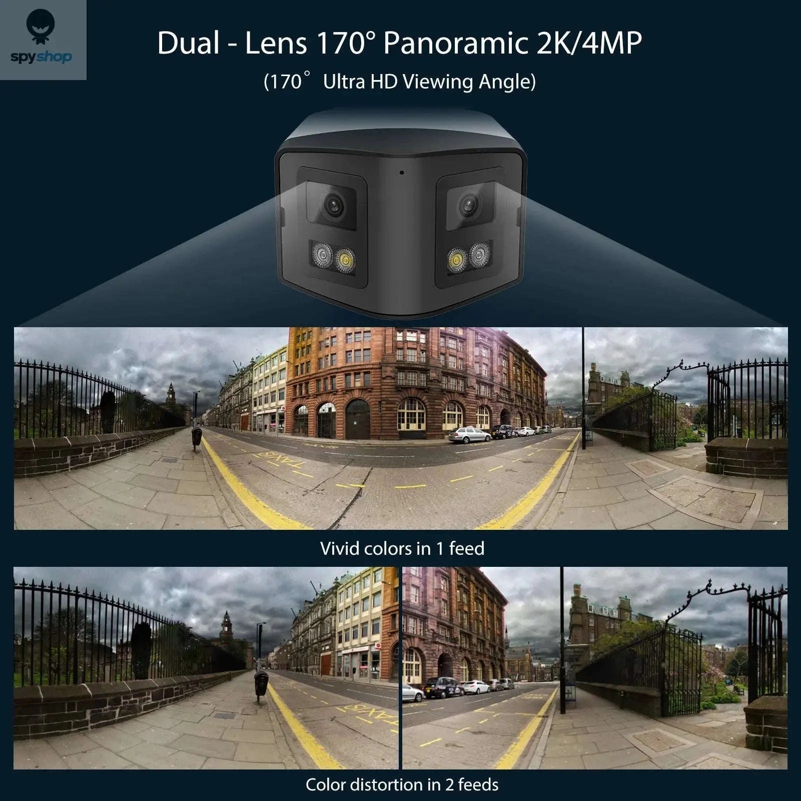 Panoramic IP Camera – 4MP Dual-Lens 180° Security Monitoring-4MP / 2.8mm / United States