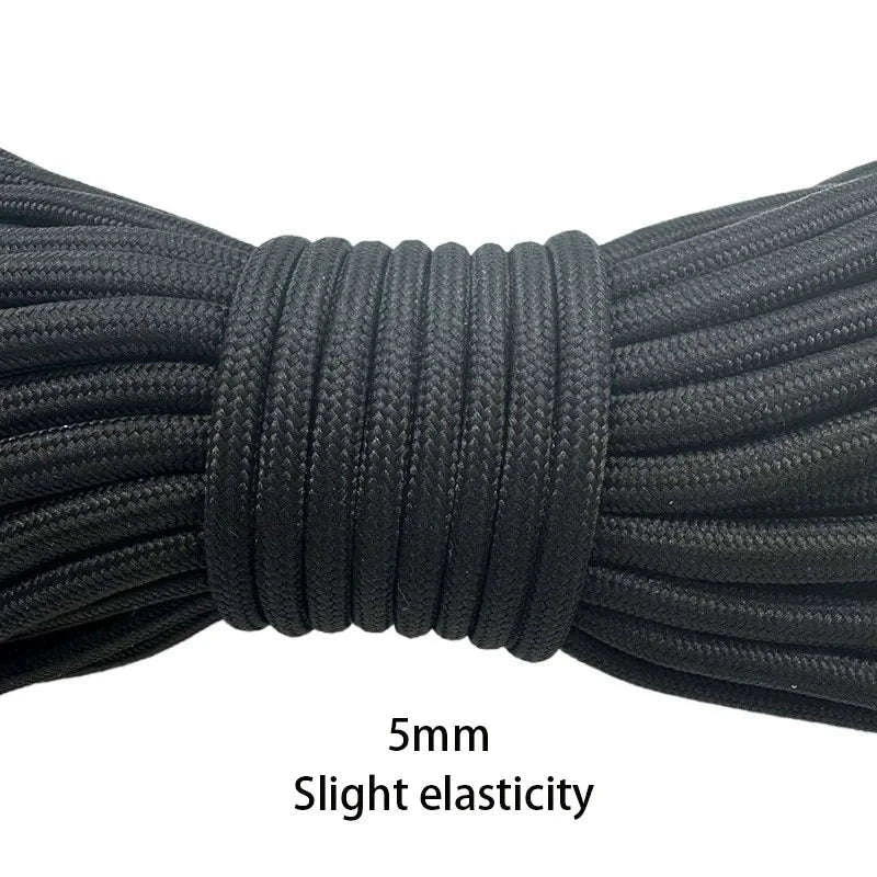 Paracord Rope 1mm to 5mm Diameter-5mm Black / United States / 5meters