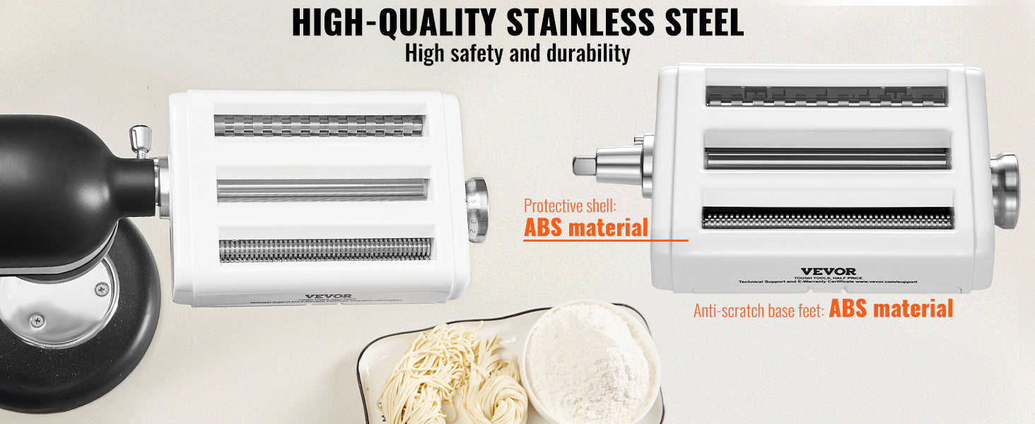 Accessoire 3-en-1 pour pâtes pour robot KitchenAid avec rouleau et coupe-pâtes