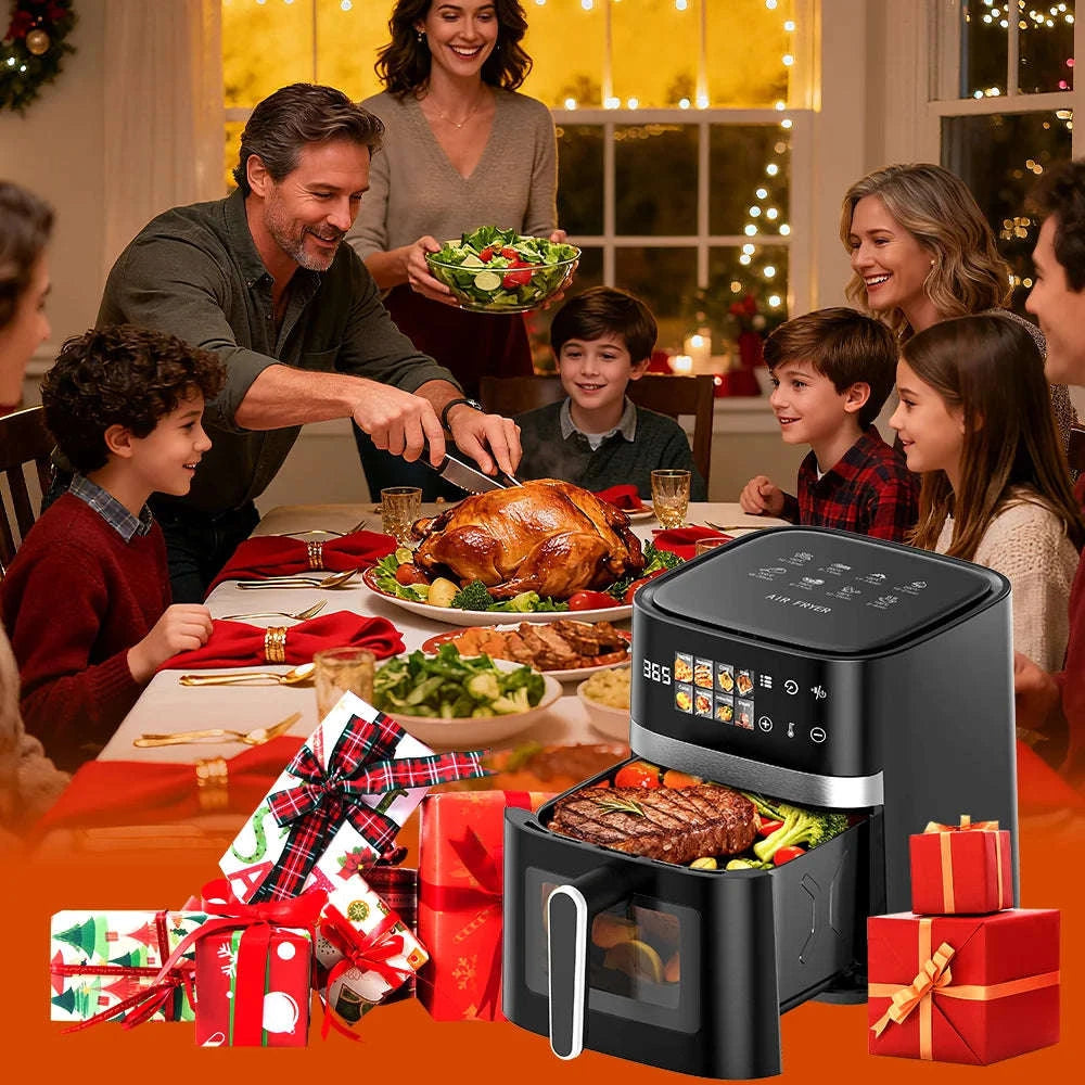 Patbrela 5.5L Air Fryer with Visible Window and Digital Touchscreen-Black / GERMANY / EU