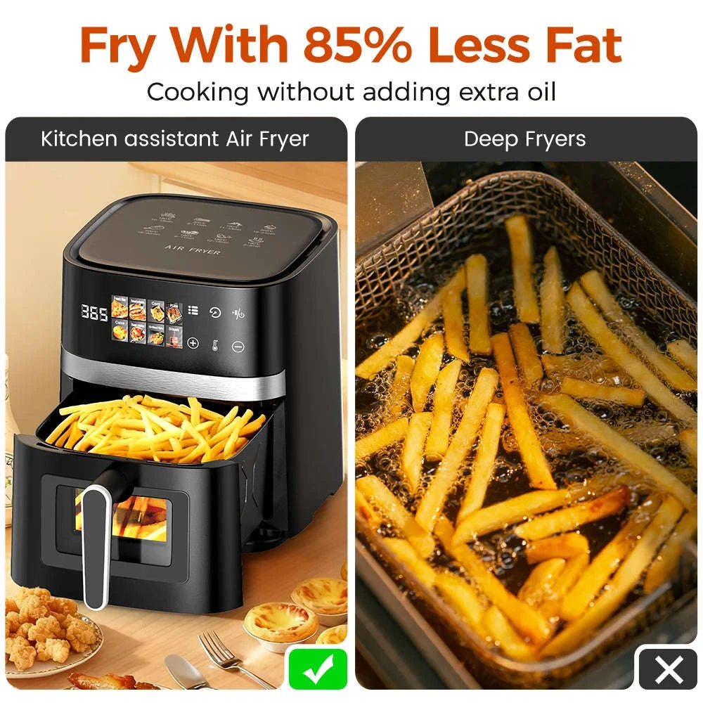 Patbrela 5.5L Air Fryer with Visible Window and Digital Touchscreen-Black / GERMANY / EU