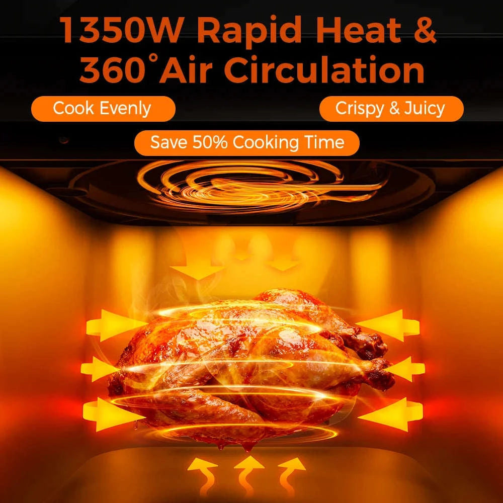 Patbrela 5.5L Air Fryer with Visible Window and Digital Touchscreen-Black / GERMANY / EU