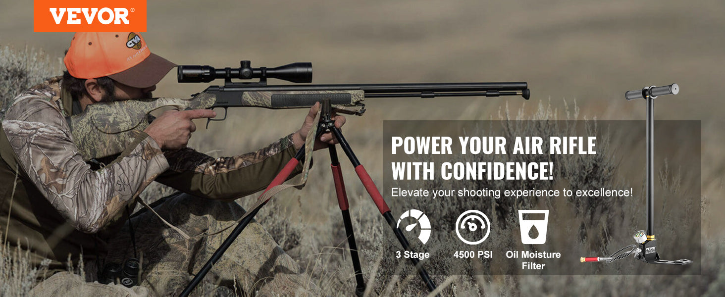 VEVOR 3 fokozatú PCP szivattyú 4500 PSI nyomásmérővel