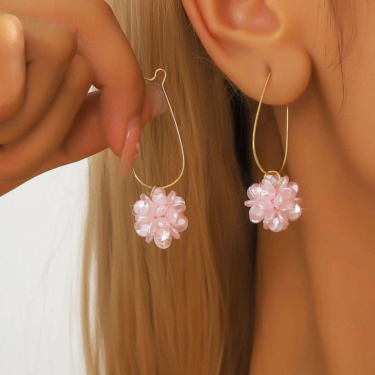 Pearl Petal Ball Earrings – Elegant DIY Pearl Drops-801261-Pink