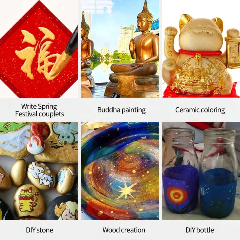 Pearlescent Metallic Acrylic Pigment Set-Plastic paste / single color / CHINA