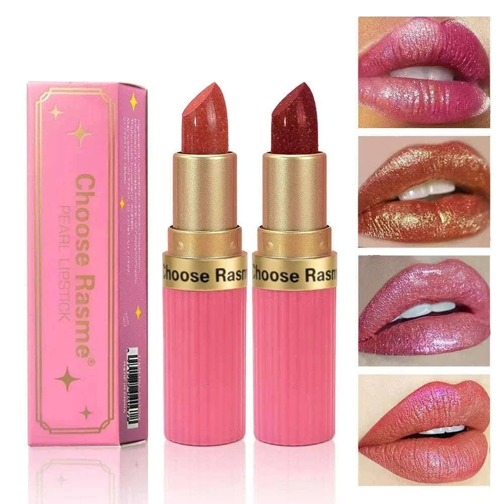 Pearlescent Pink Glitter Velvet Lipstick-