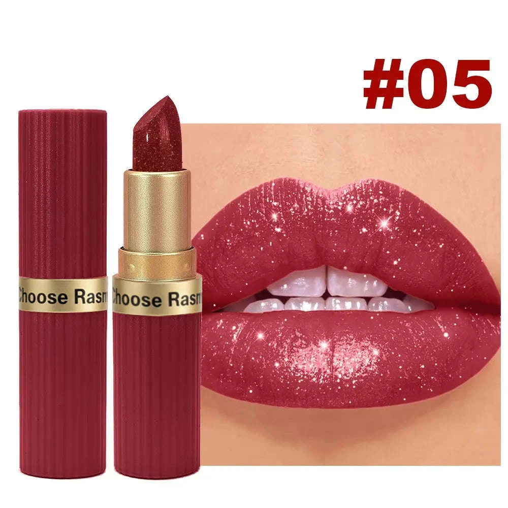 Pearlescent Pink Glitter Velvet Lipstick-SS32-06