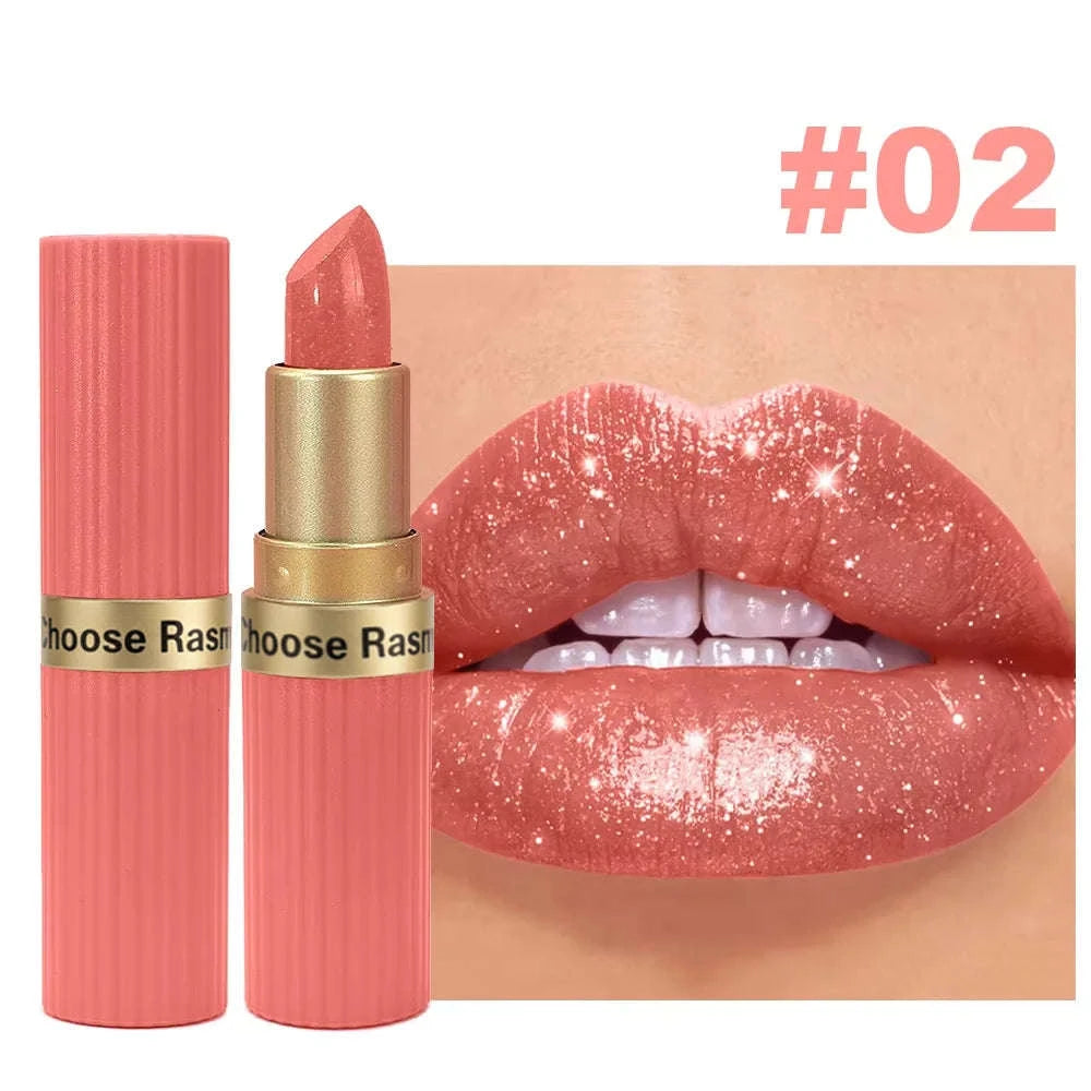 Pearlescent Pink Glitter Velvet Lipstick-SS32-06