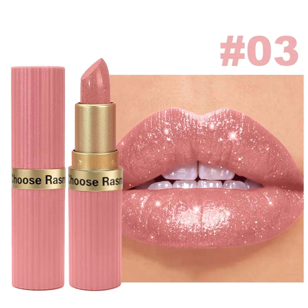 Pearlescent Pink Glitter Velvet Lipstick-SS32-06