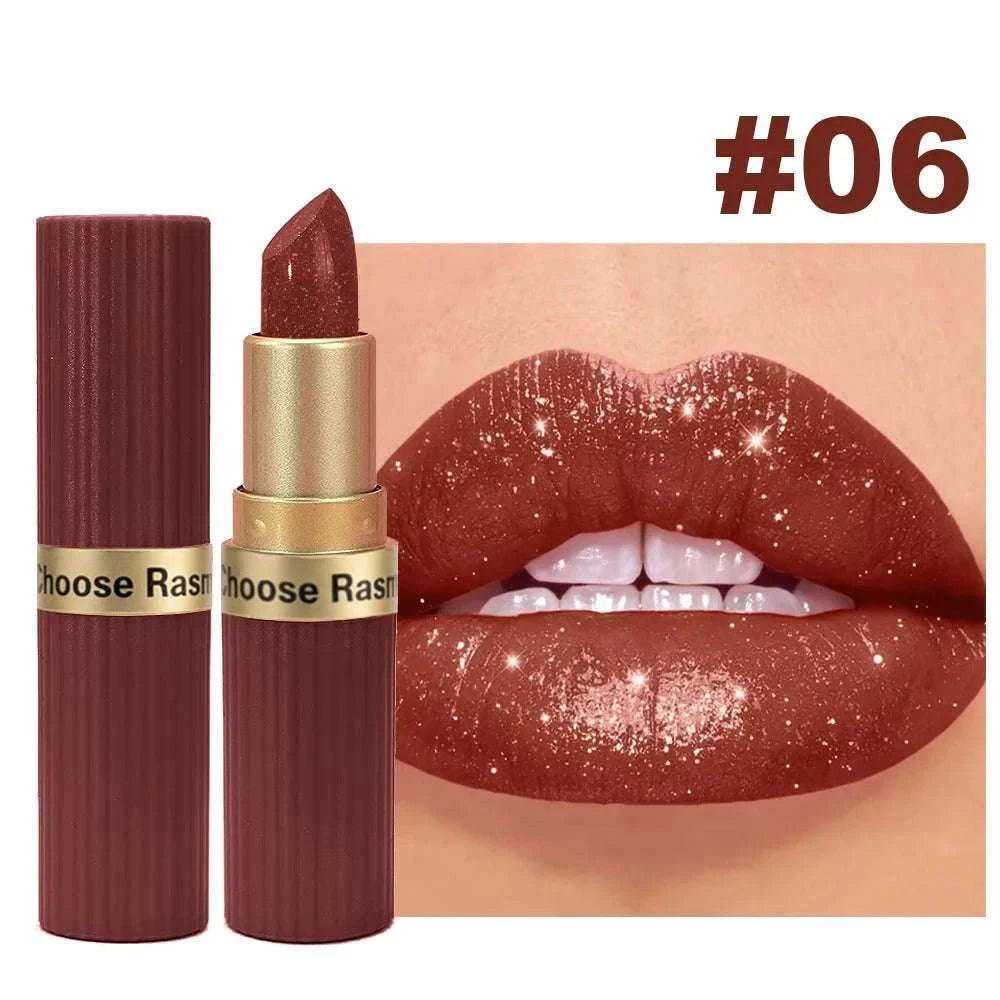 Pearlescent Pink Glitter Velvet Lipstick-
