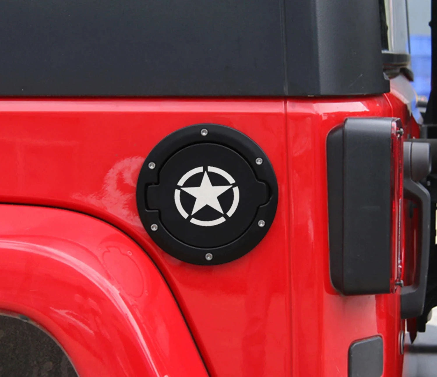 Pentagram Fuel Tank Cap Cover for Jeep Wrangler JK JKU 2007-2017-White Pentagram