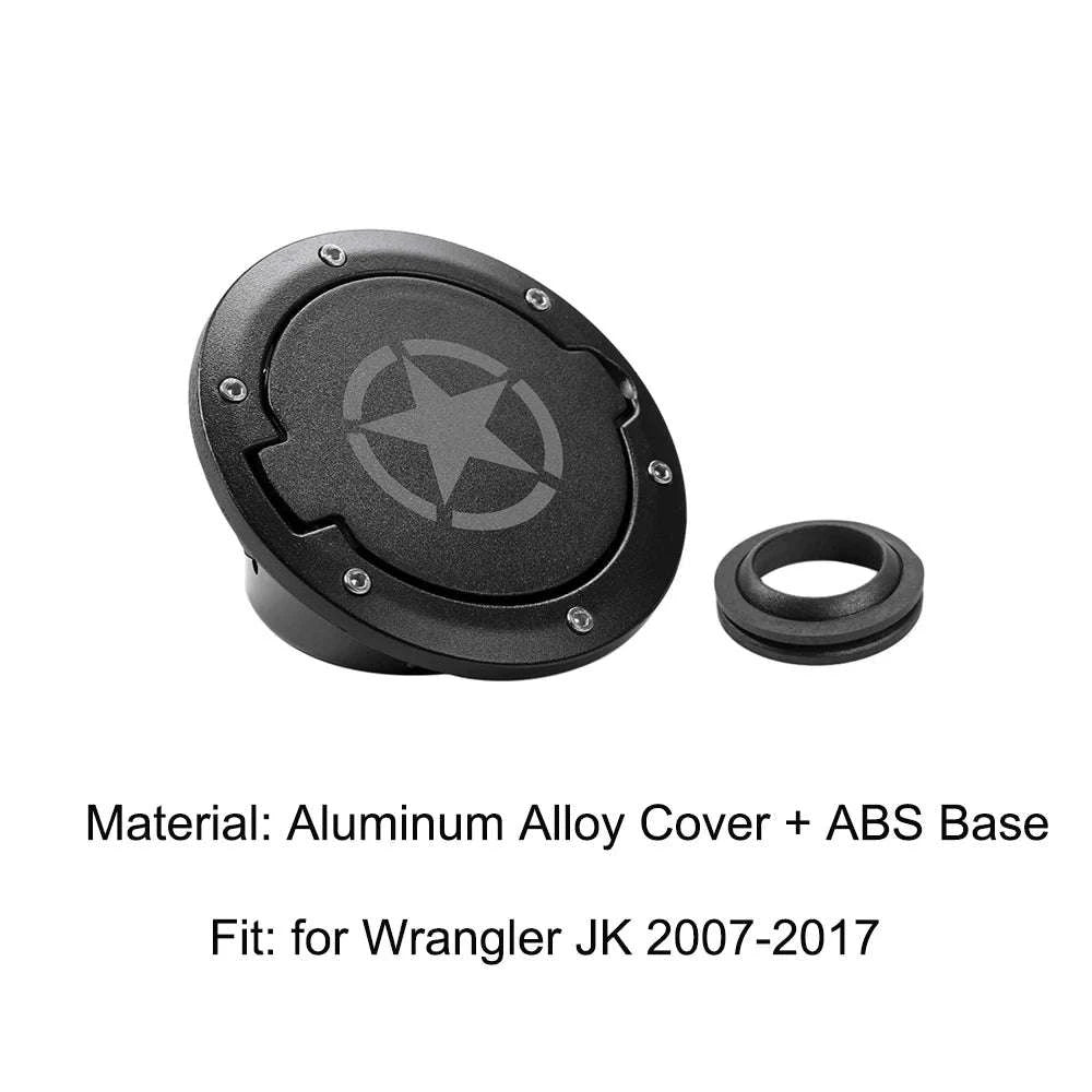 Pentagram Fuel Tank Cap Cover for Jeep Wrangler JK JKU 2007-2017-White Pentagram