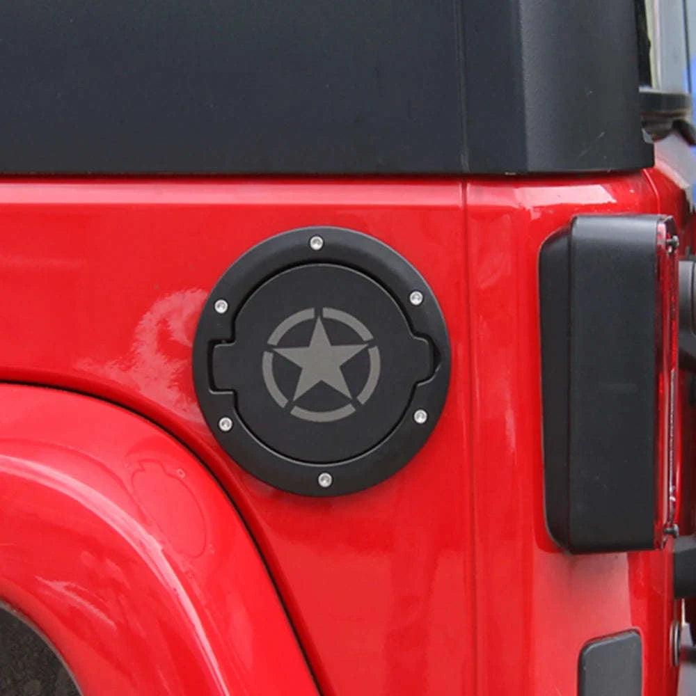 Pentagram Fuel Tank Cap Cover for Jeep Wrangler JK JKU 2007-2017-White Pentagram