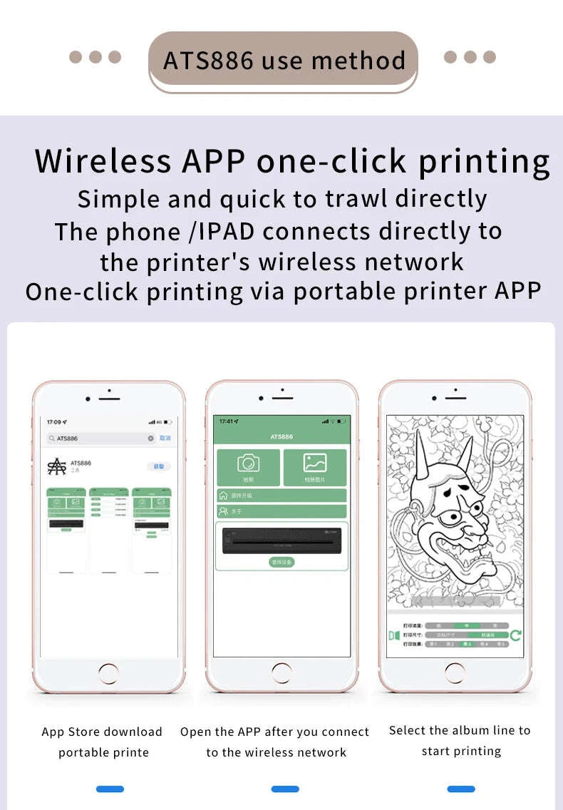 Peripage A40 Mini Portable Thermal Printer-With 15paper