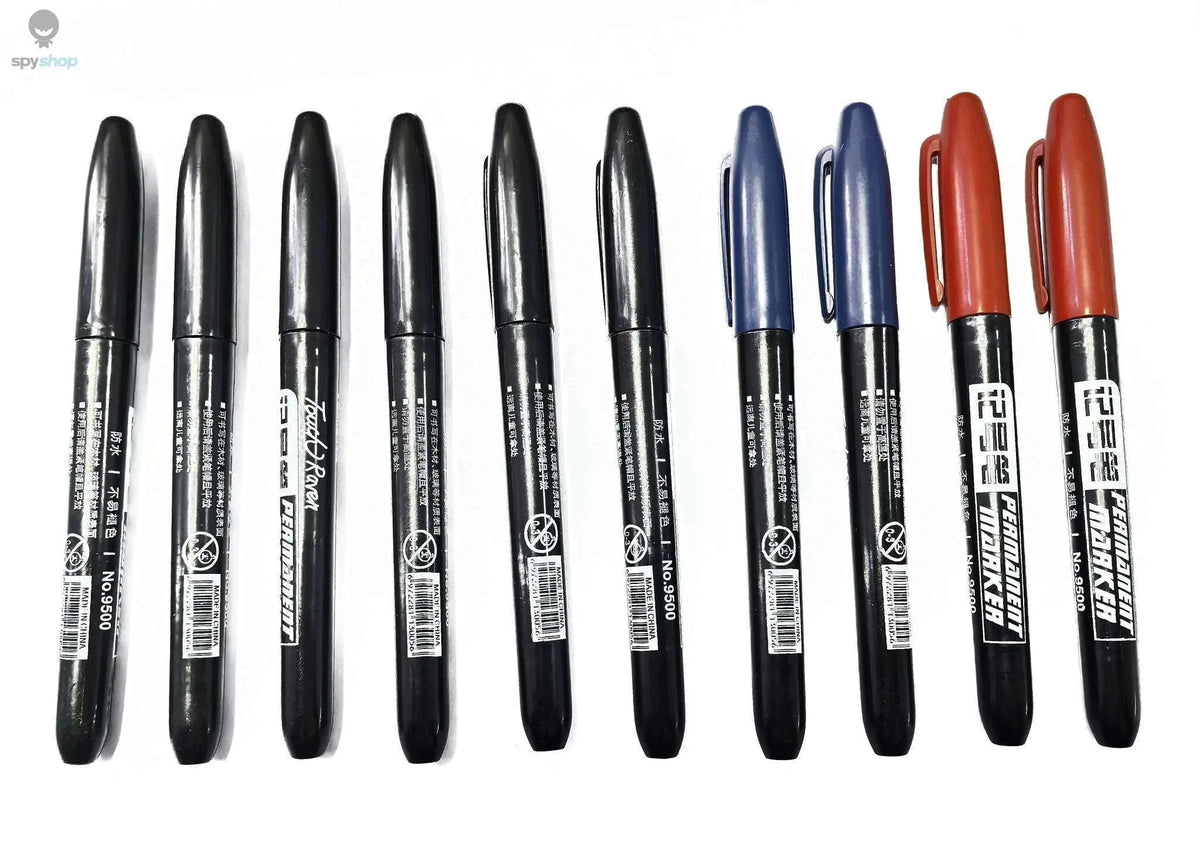 Permanent Marker Pen Set for Clean, Waterproof Lines-5 Black 5 Blue