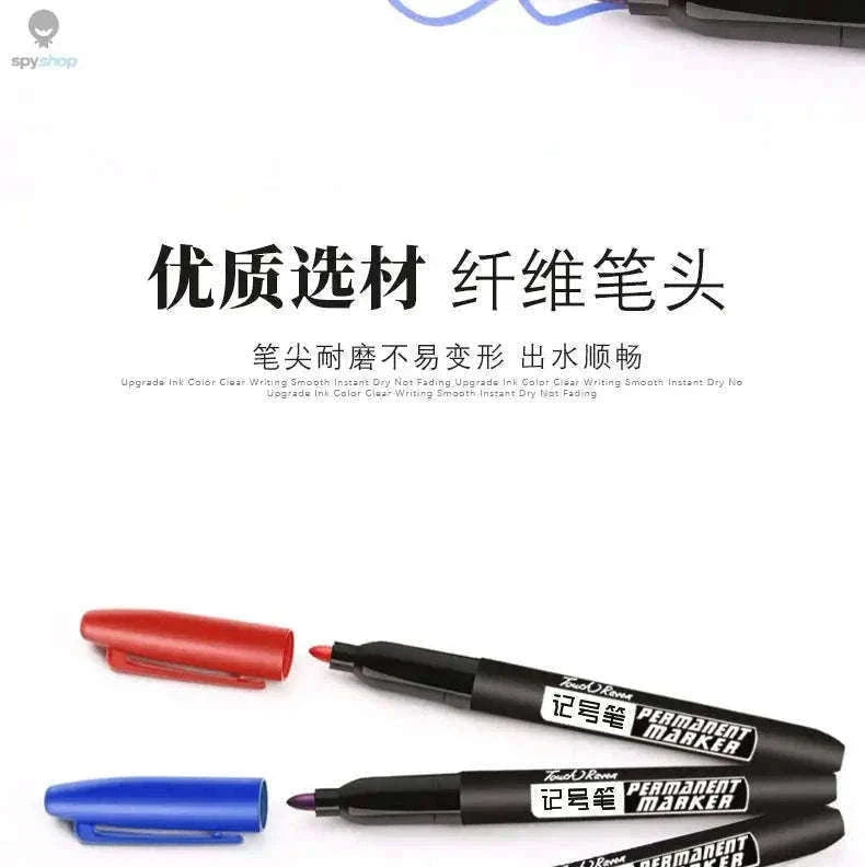 Permanent Marker Pen Set for Clean, Waterproof Lines-5 Black 5 Blue