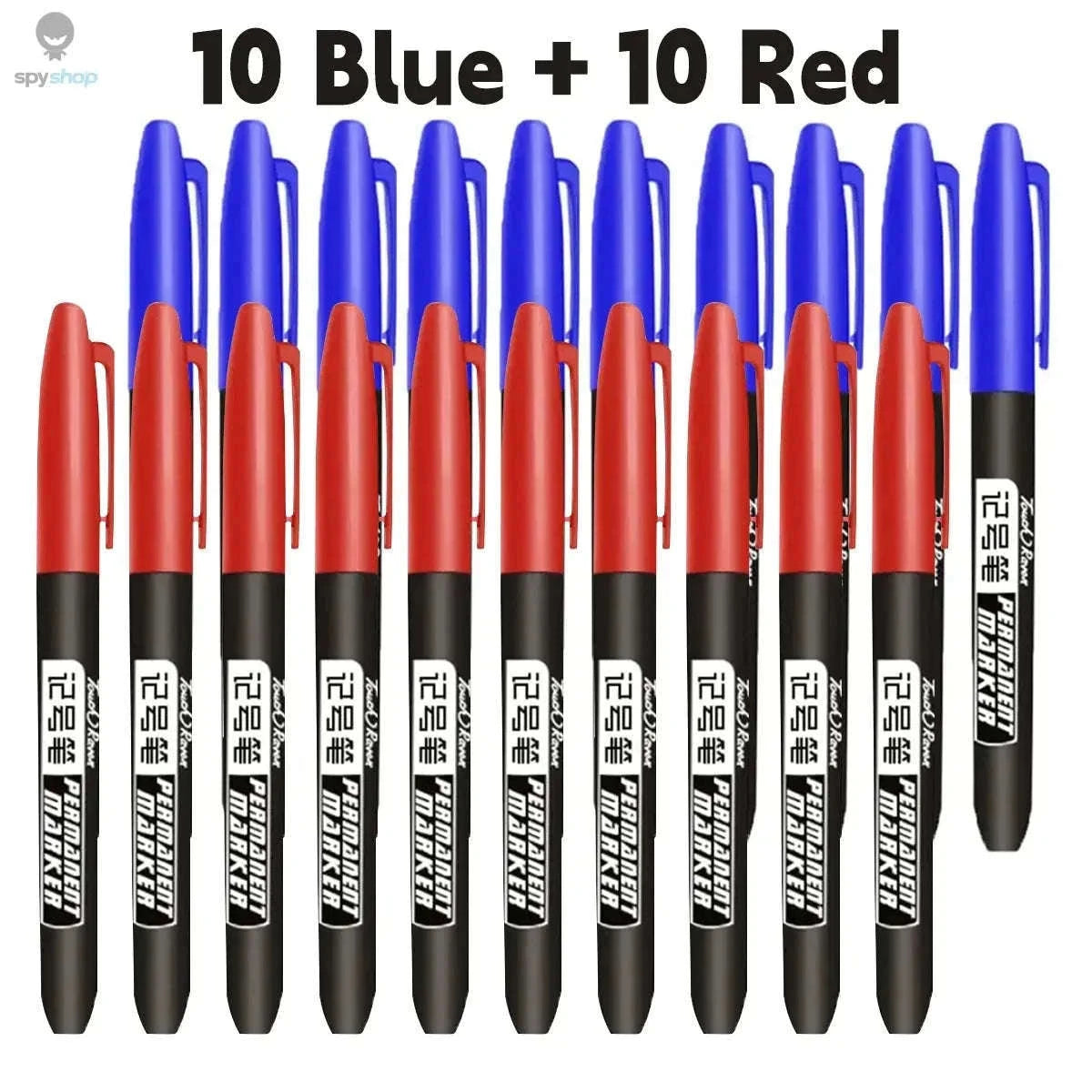 Permanent Marker Pen Set for Clean, Waterproof Lines-5 Black 5 Blue