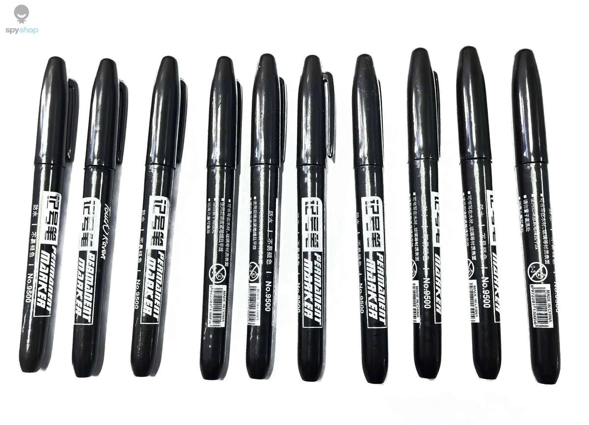 Permanent Marker Pen Set for Clean, Waterproof Lines-5 Black 5 Blue