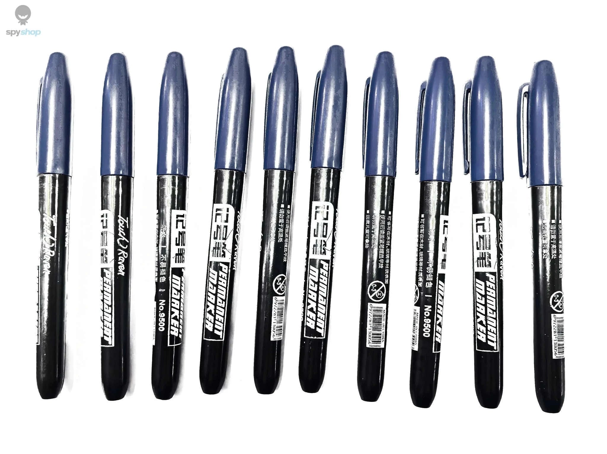 Permanent Marker Pen Set for Clean, Waterproof Lines-5 Black 5 Blue