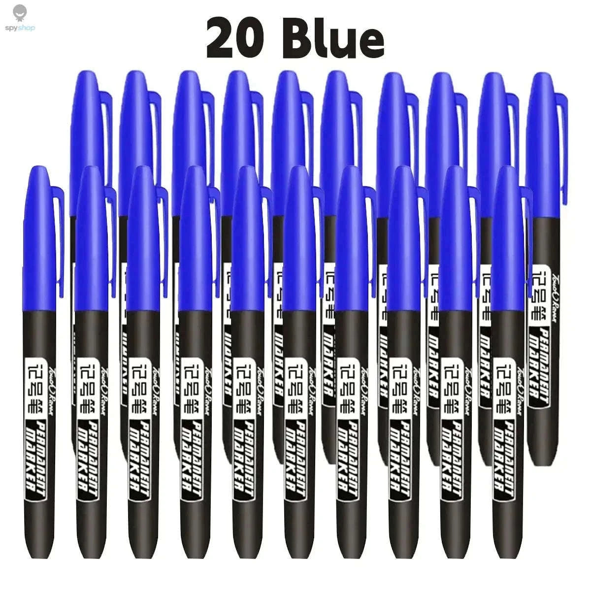 Permanent Marker Pen Set for Clean, Waterproof Lines-5 Black 5 Blue