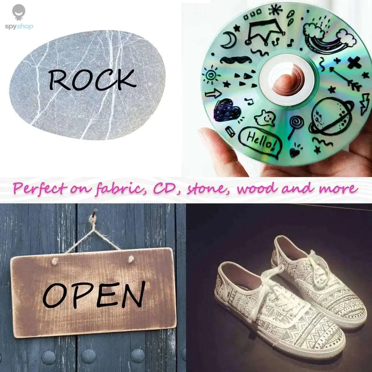 Permanent Marker Pen Set – Waterproof Fine Tip Markers for Creative Work-5 Black 5 Blue