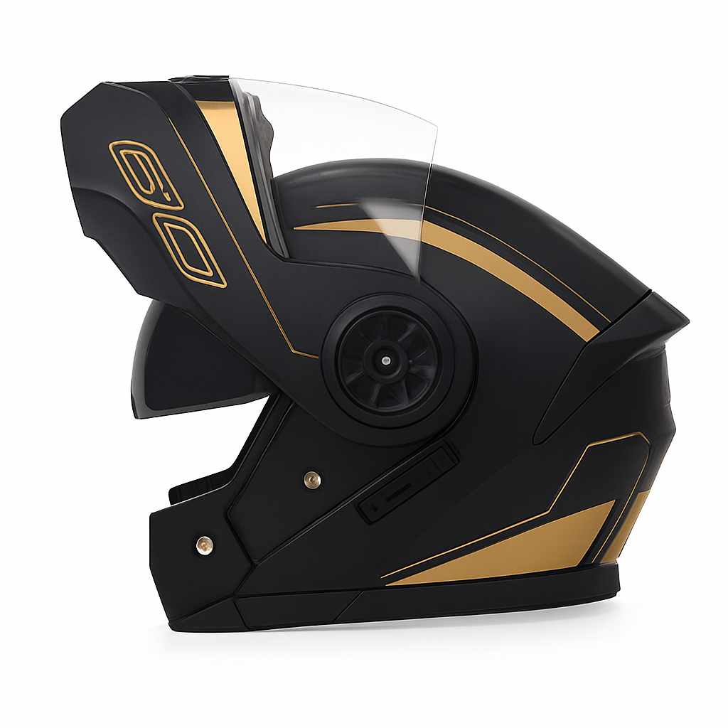 Casco per moto a doppia lente per visione chiara e protezione