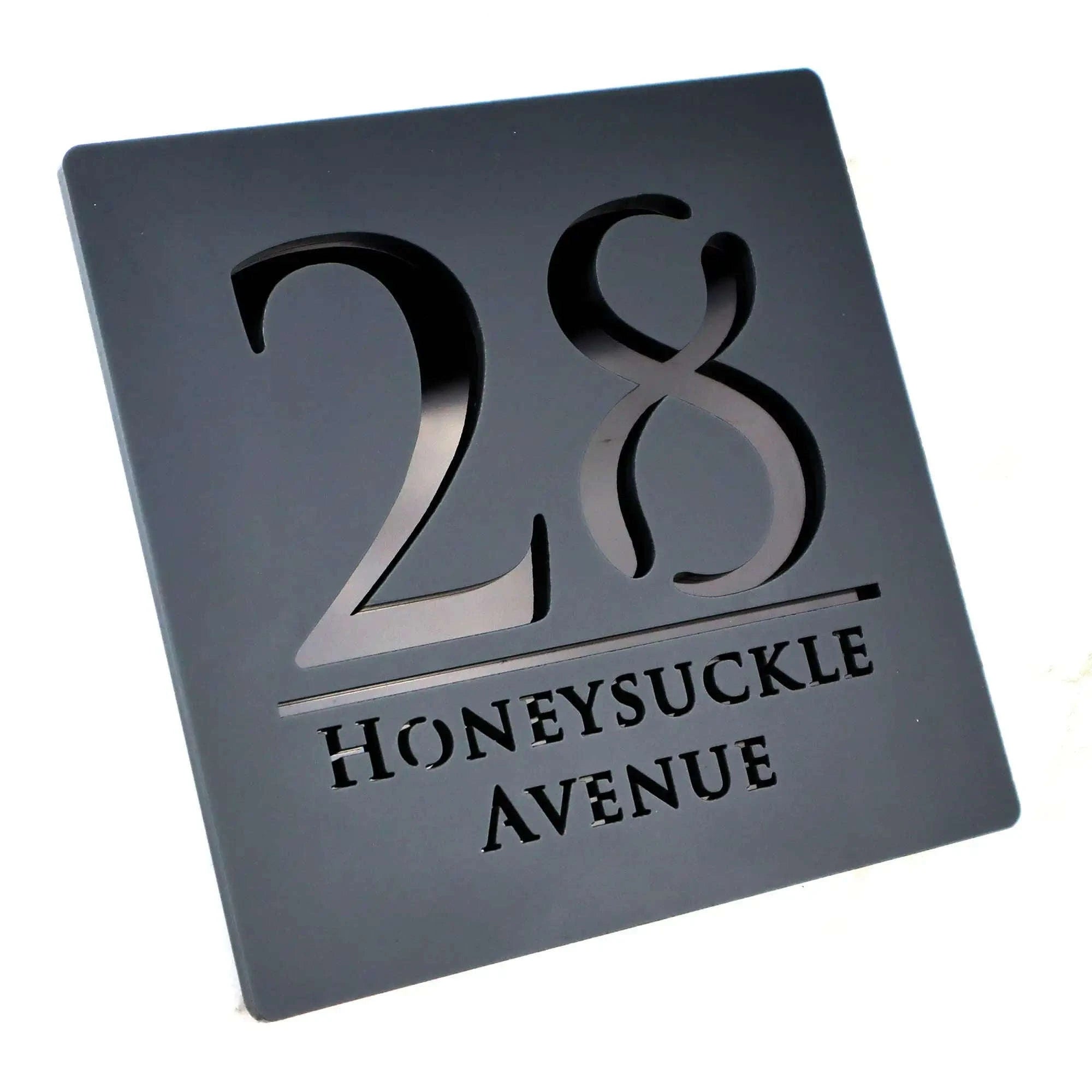 Personalized Acrylic House Number Sign-Black Black / 20X20CM