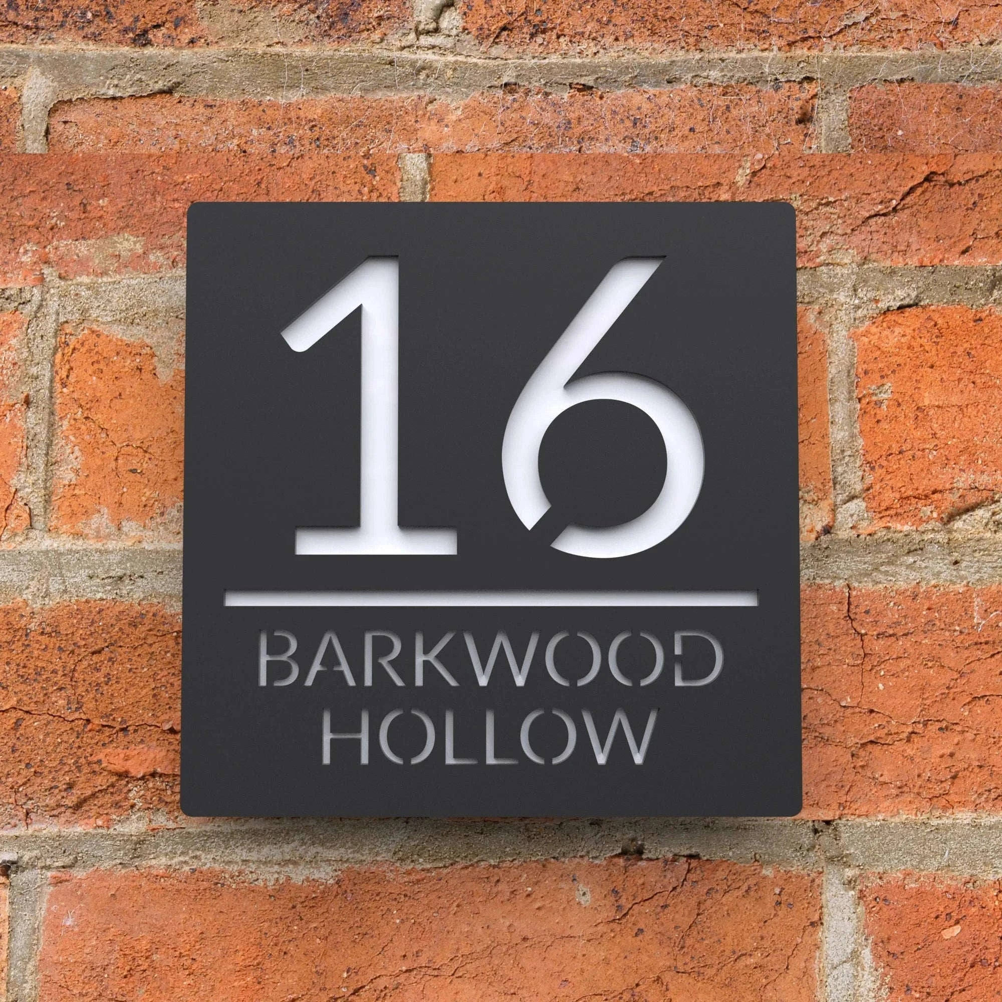 Personalized Acrylic House Number Sign-Black Black / 20X20CM