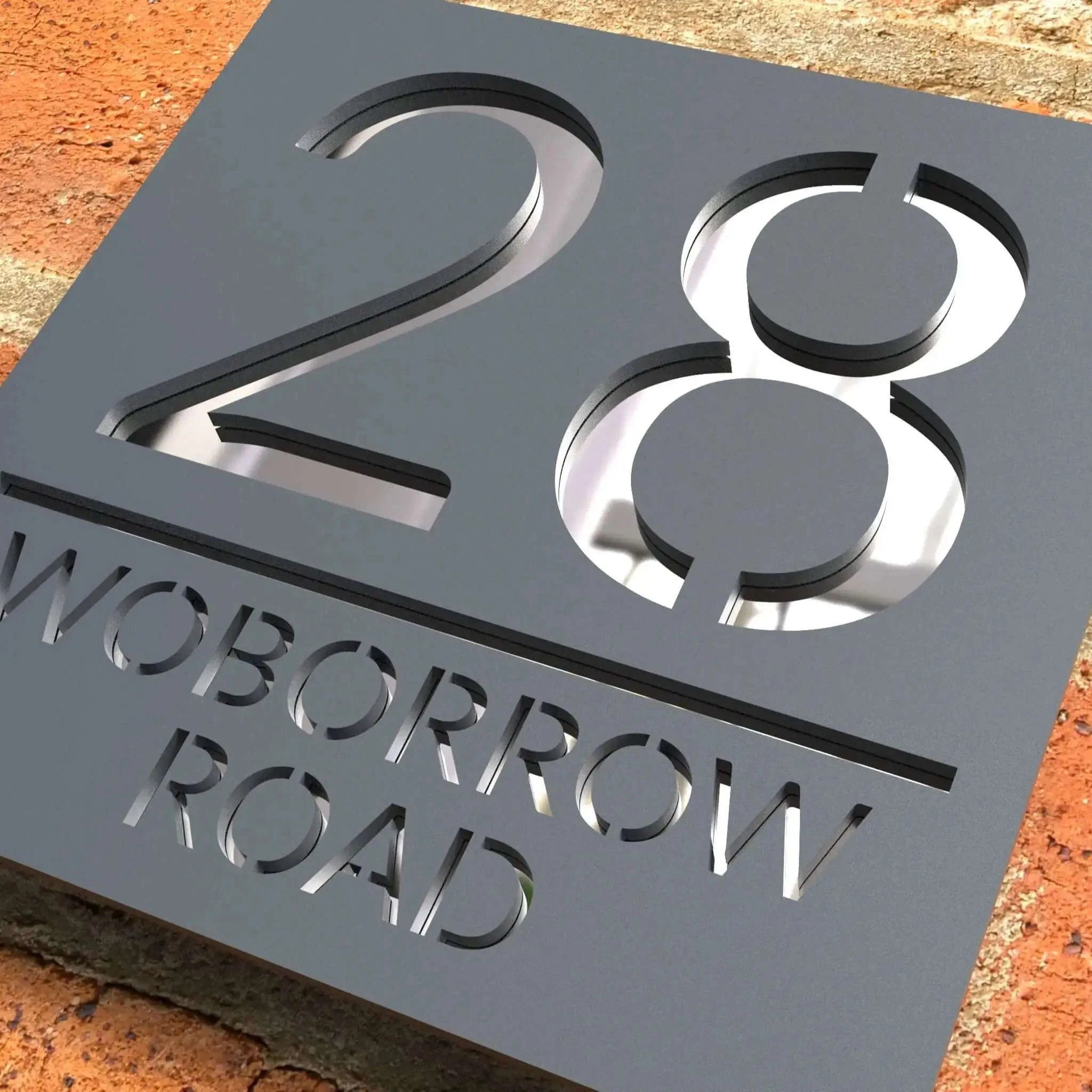Personalized Acrylic House Number Sign-Black Black / 20X20CM