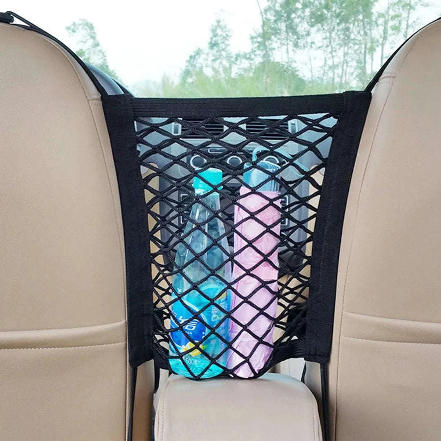 Pet Car Barrier with Safety Mesh Storage Bag-Black