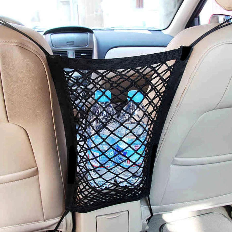 Pet Car Barrier with Safety Mesh Storage Bag-Black